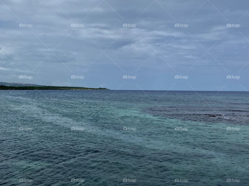 View of the Caribbean Sea from Runaway Bay Jamaica 