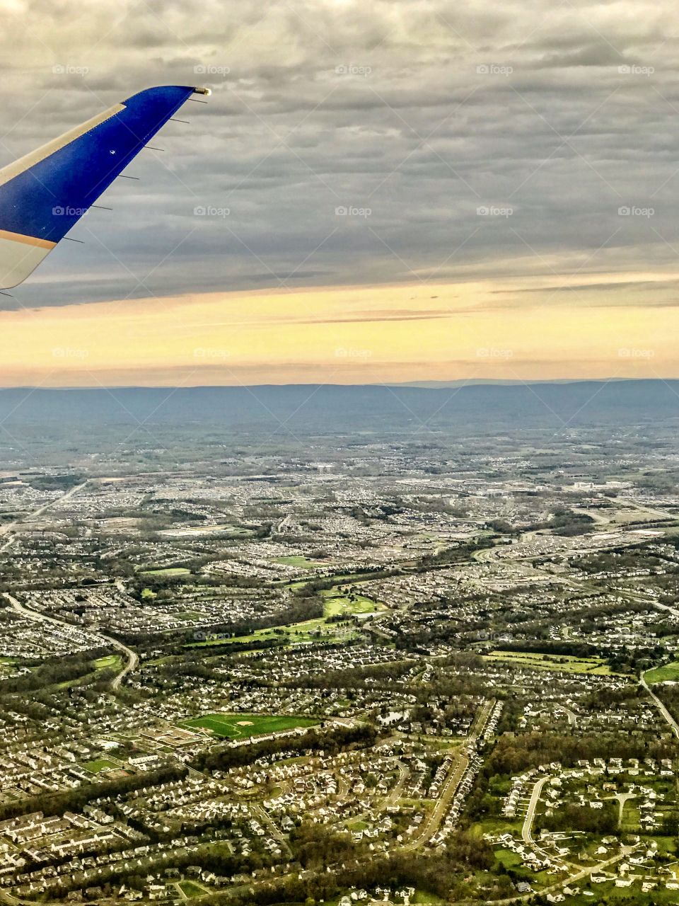 On the plane flying above Virginia 