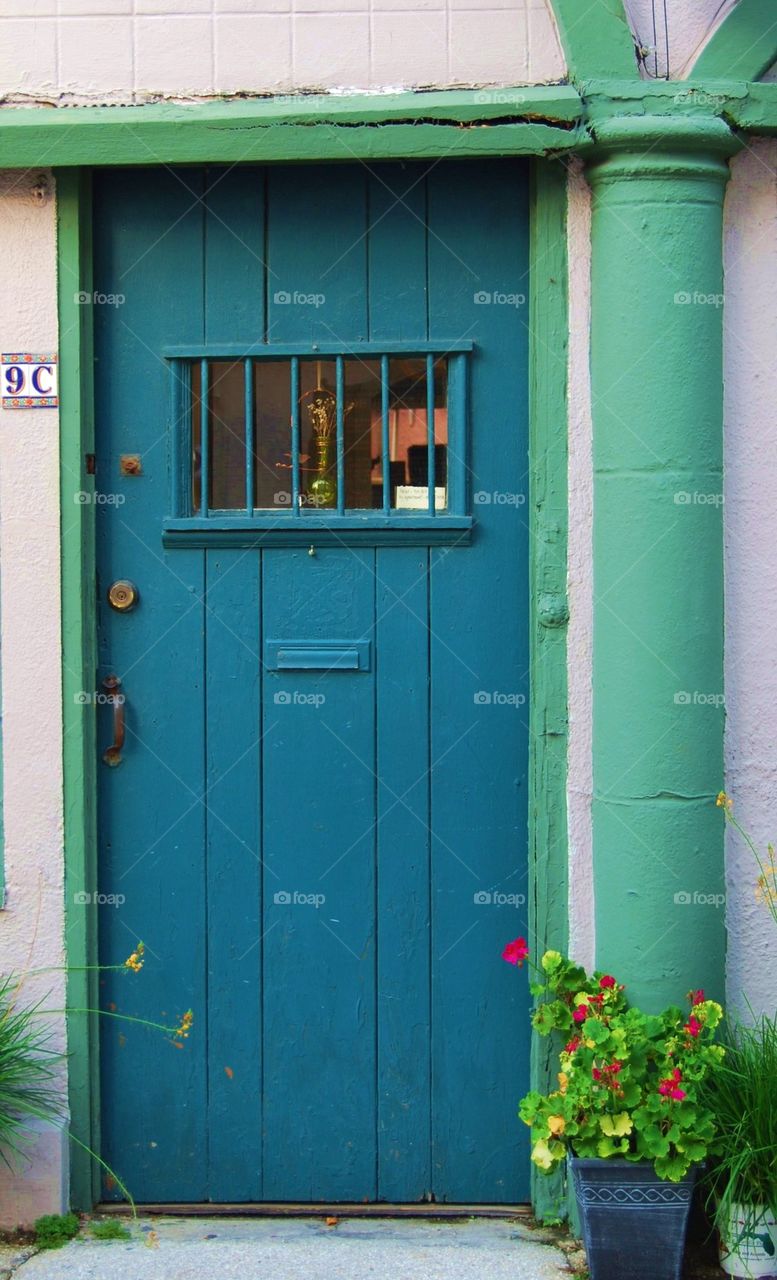 Blue rustic door