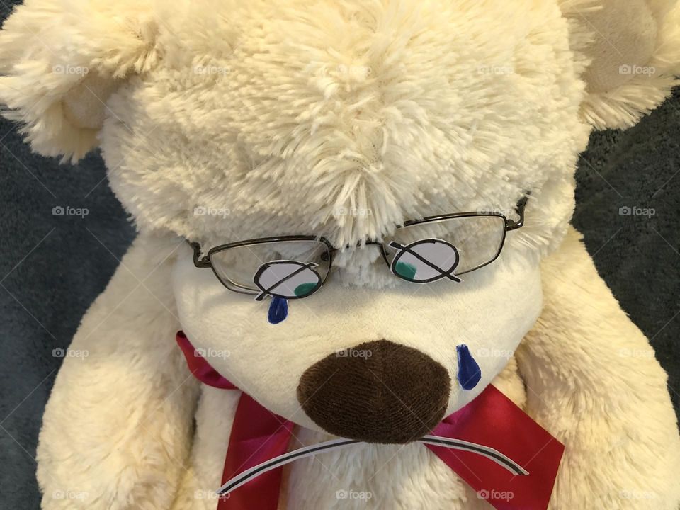 Sadness emotion emoji expression on teddy bear… making a teddy sad is a very hard thing to do
