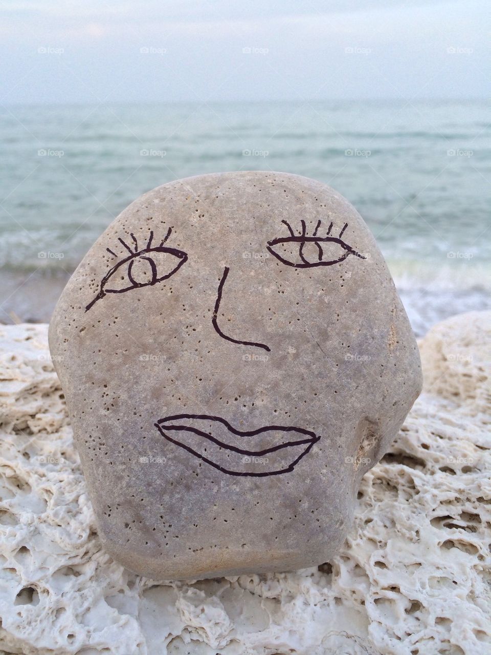 Lonely stone face