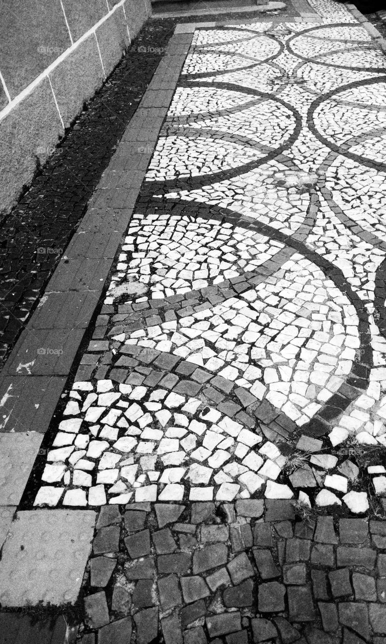 old traditional stone sidewalk