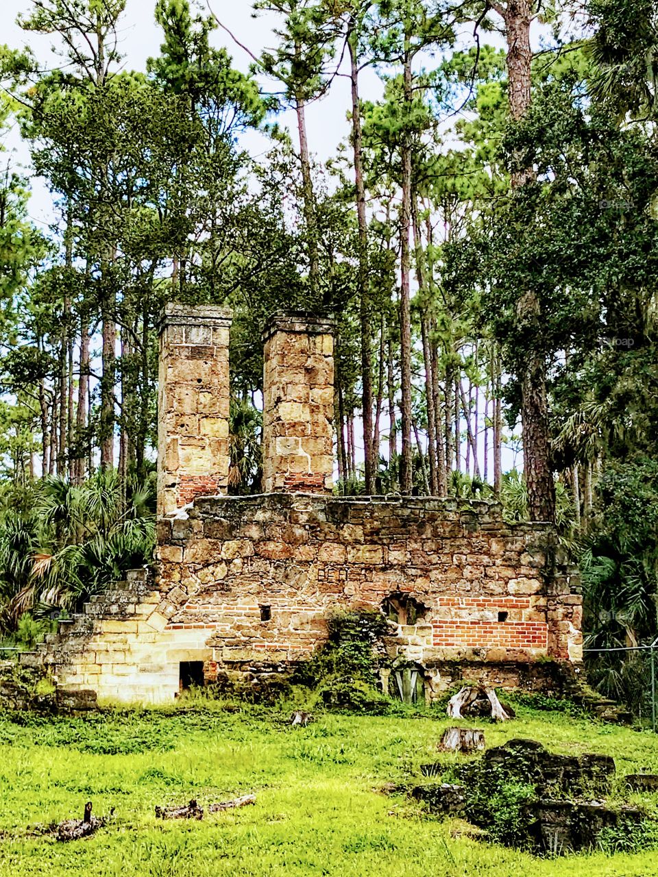 Ruins of sugar and rum, steam-powered plantation mill