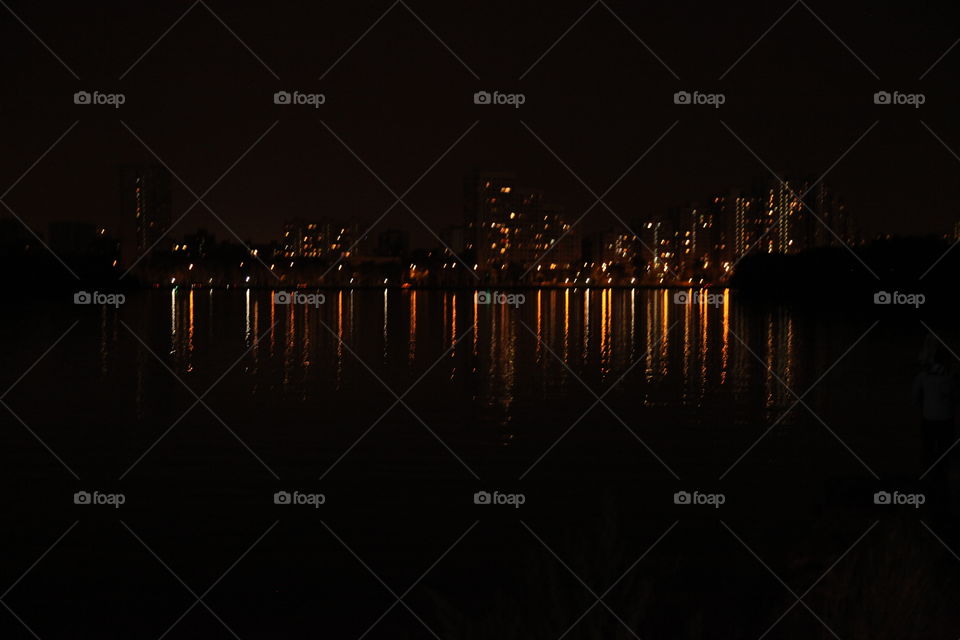 Berth, sunset, river, South port, Moscow