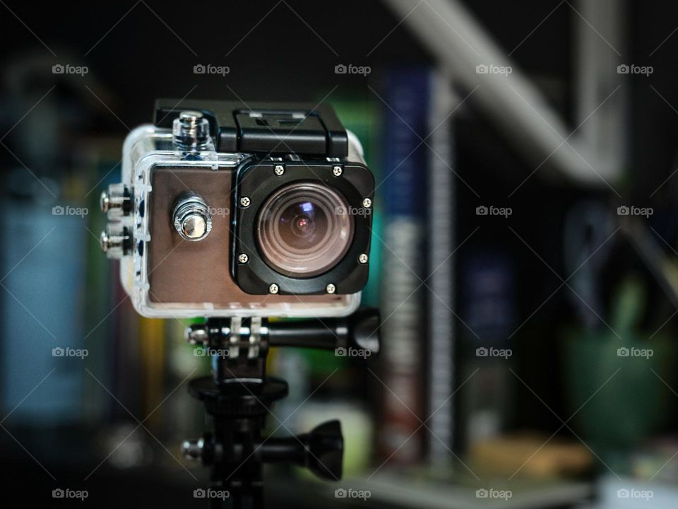 Close-up of action camera