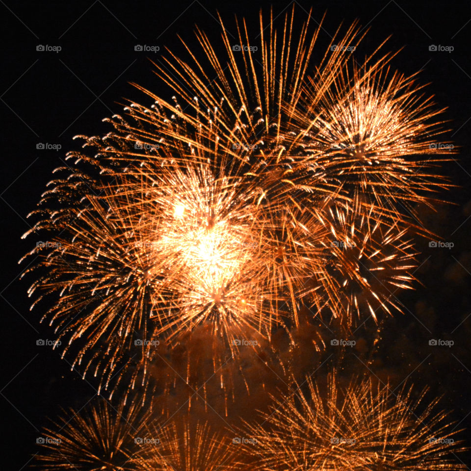 Fireworks in night