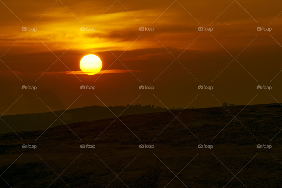 Full sunset landscape