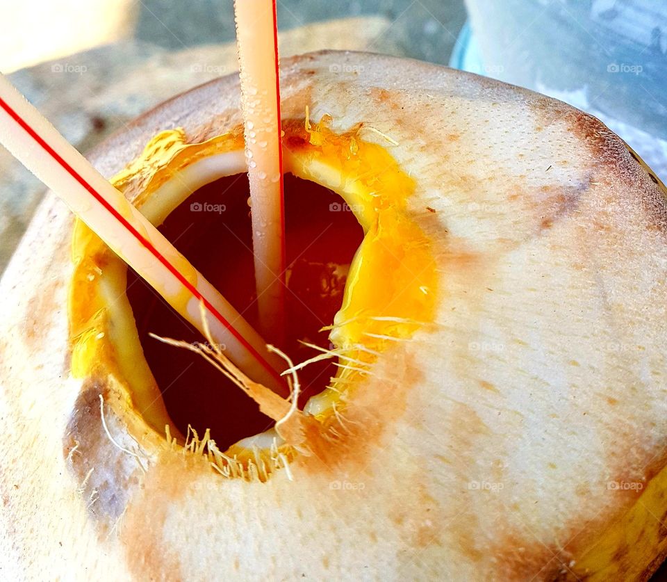smoothie in a coconut