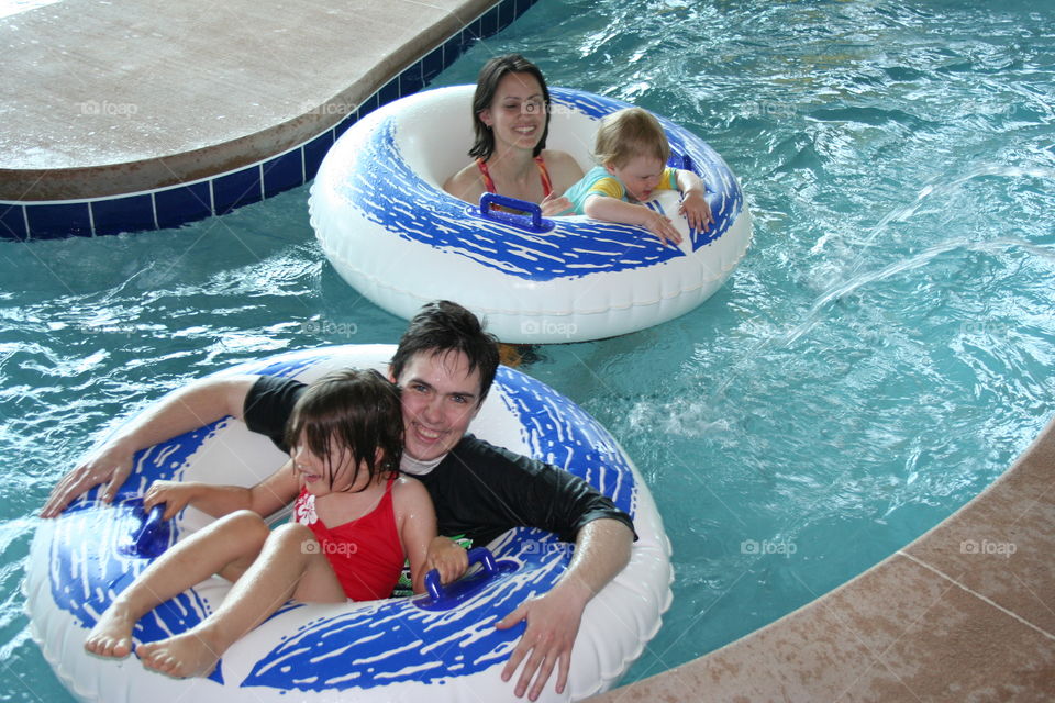Family swimming fun
