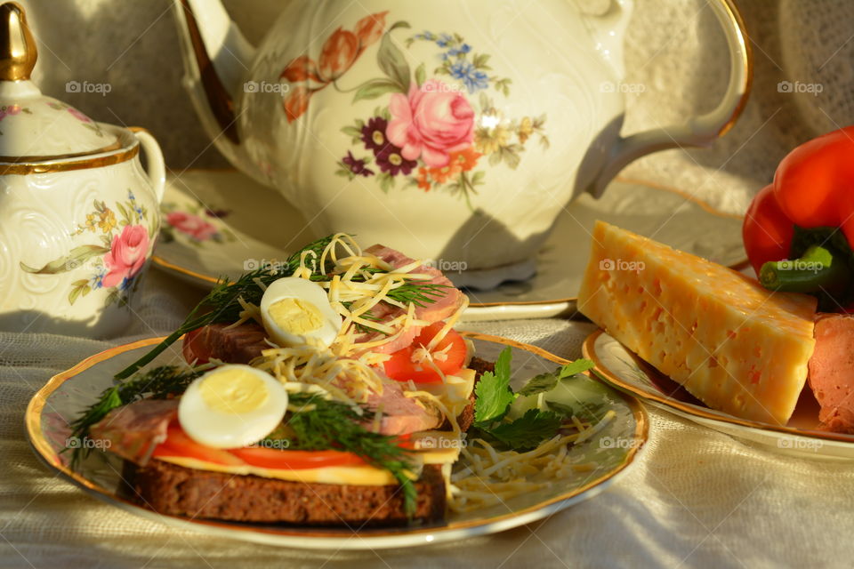 Healthy breakfast served in plate