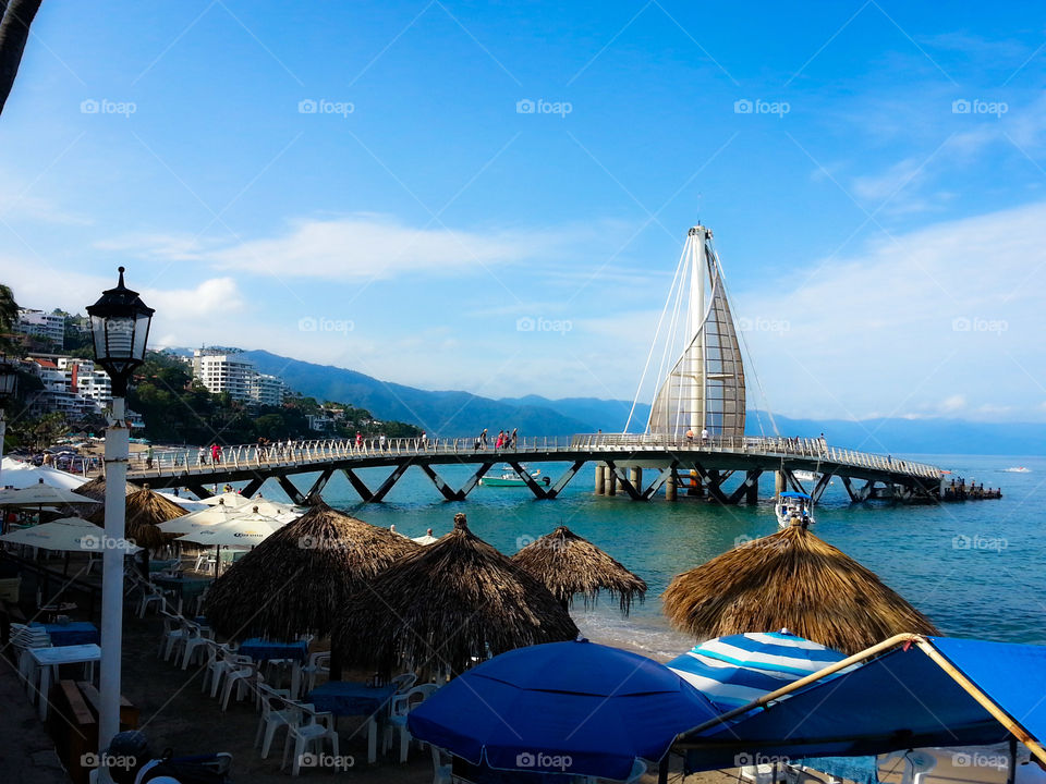 Los Muertos pier. just a simple view of beautiful Puerto Vallarta Los Muertos pier