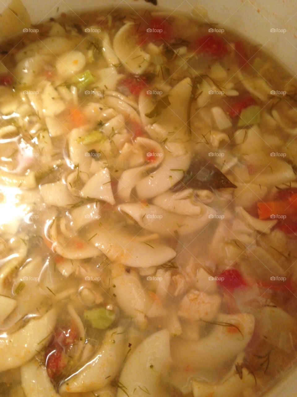 Homemade chicken noodle soup