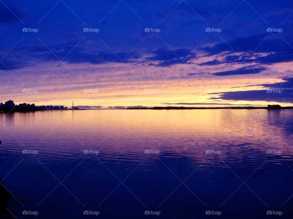 Dramatic complementary colors sunset