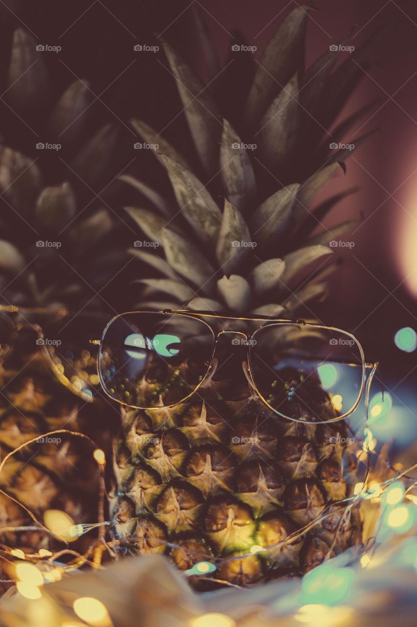 Spectacle on pineapple.