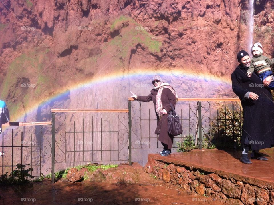 Rainbow over the waterfall 