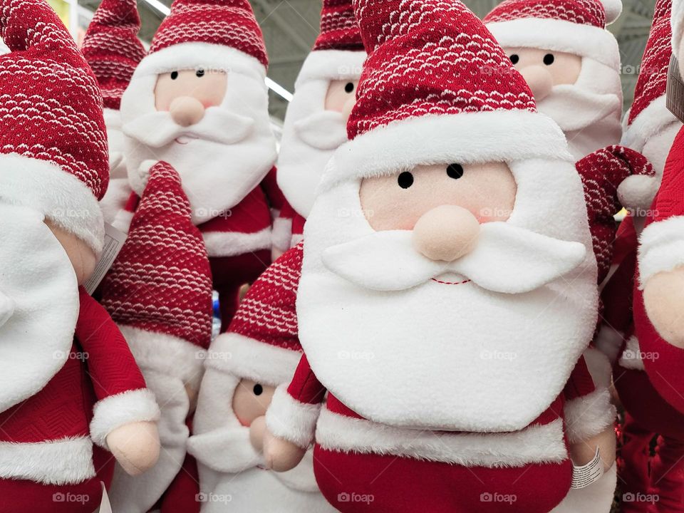 many toy Santa , Christmas and new year concept