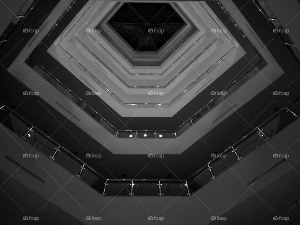 black and white hexagon