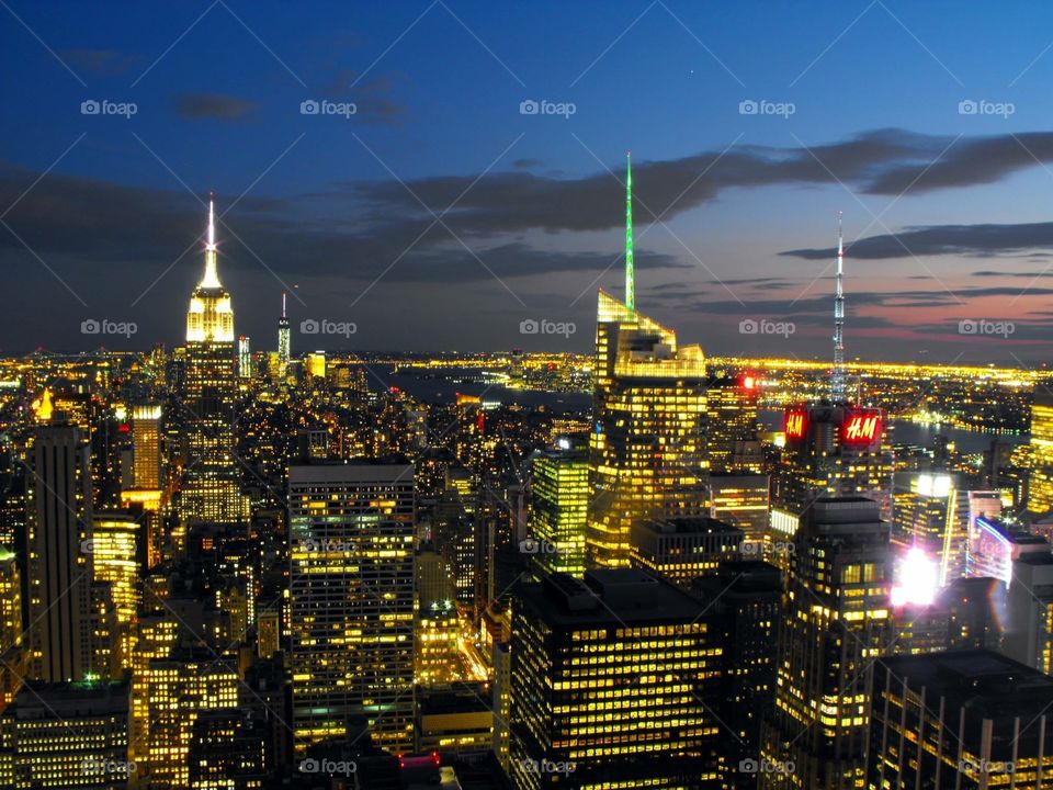 Night View. Night view from the Top of the Rock