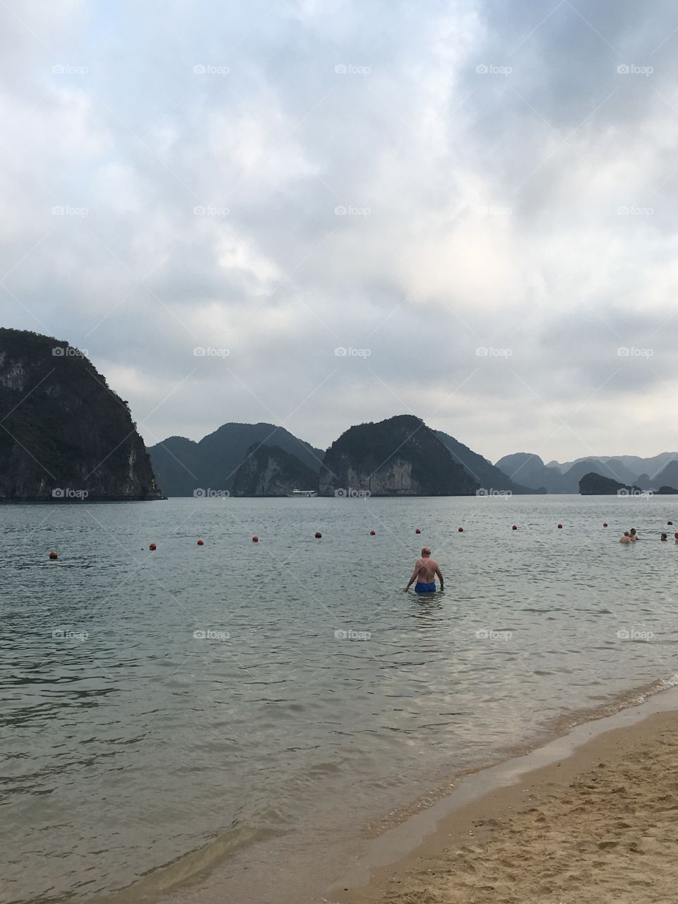 The man made beach in Halong Bay, Vietnam 