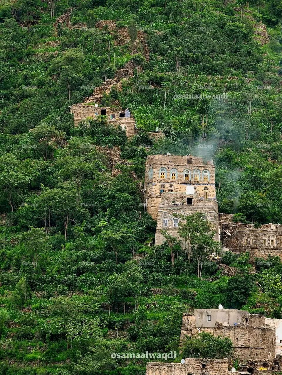 Glory be to God, the magnificent and picturesque view and the natural green trees are a view that is nothing more wonderful than it