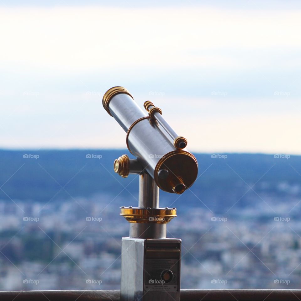 Telescope at the top of the Eiffel Tower 