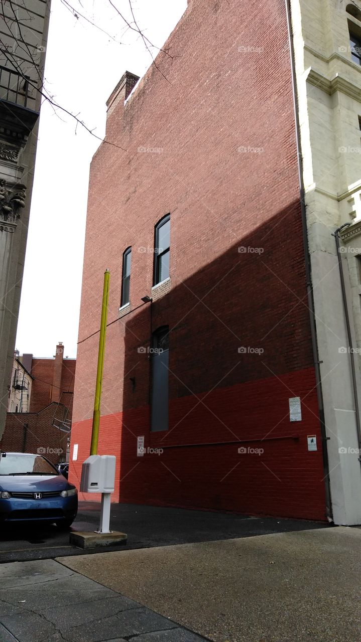 Side of a building, in Washington, DC, Dupont Circle, brick wall