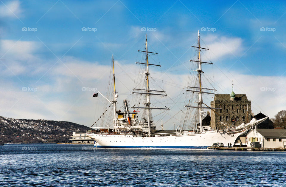 Old sailship. 