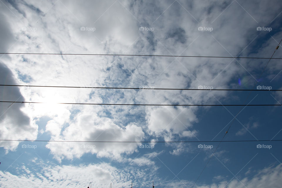 Sky with electricity line