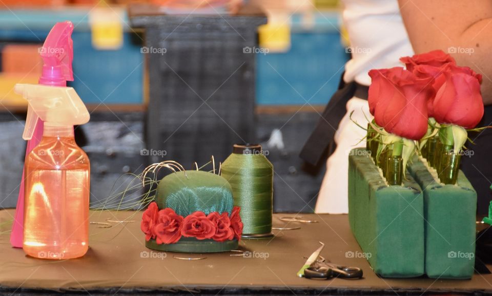 Sewing the Rose Spray