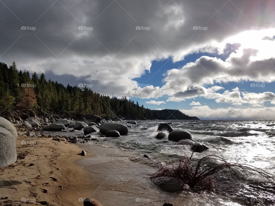 Clouds over lake tahoe