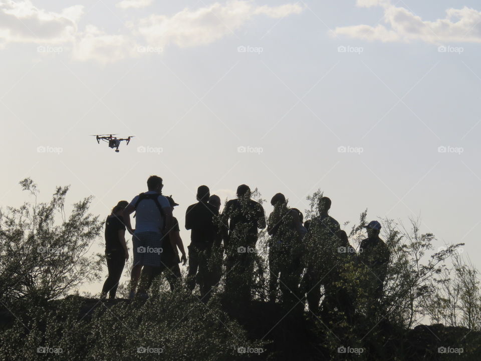 group with drone