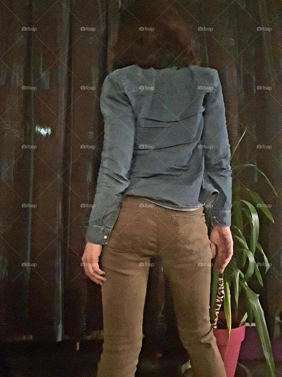 woman from the back. home Netherland