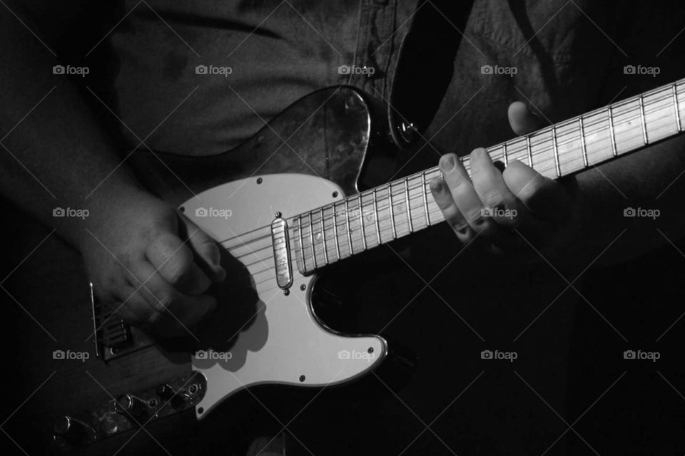Black and White Bass Playing