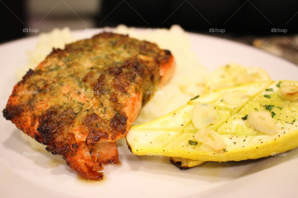 sockeye salmon squash mashed potatoes