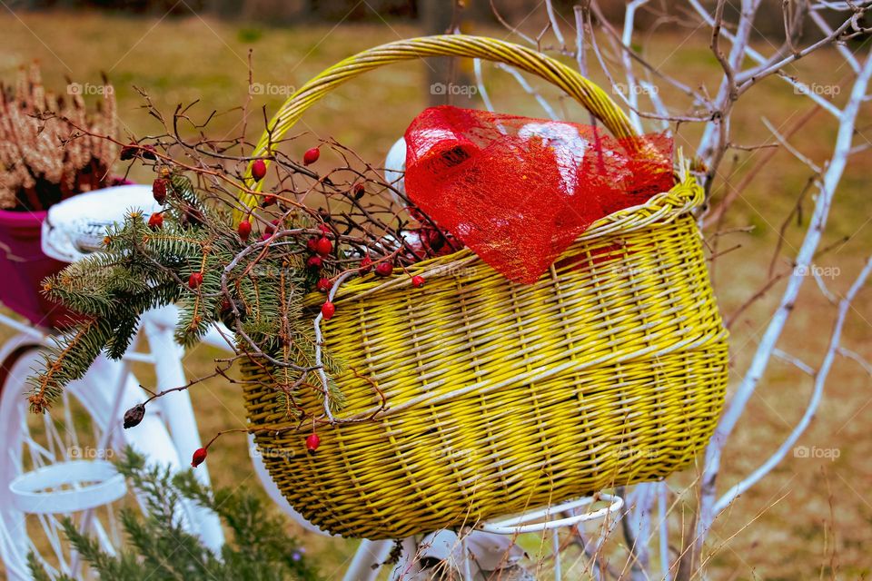 Basket at a bicycle