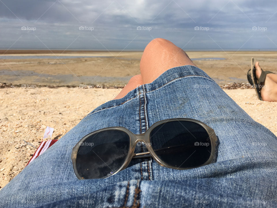 My point of view while lying on the beach in south Australia at low tide