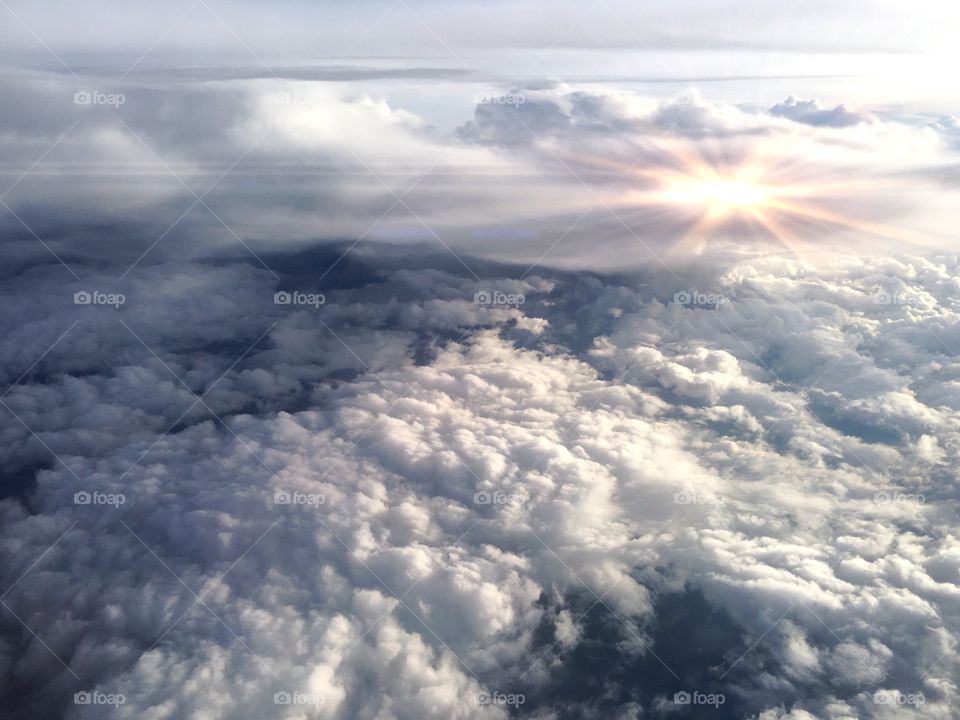 Aerial view of cloudspace during sunset