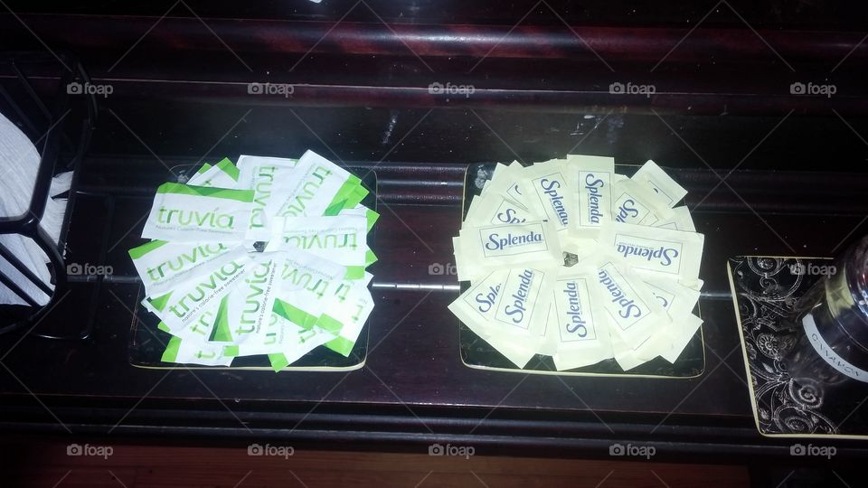 fake sugar arranged nicely