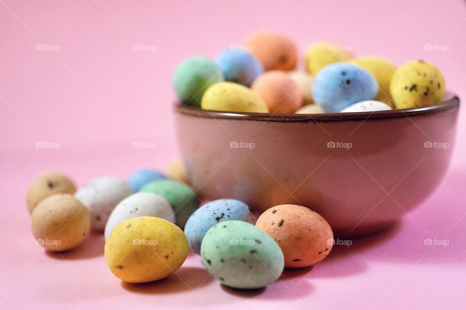 Colored chocolate easter eggs