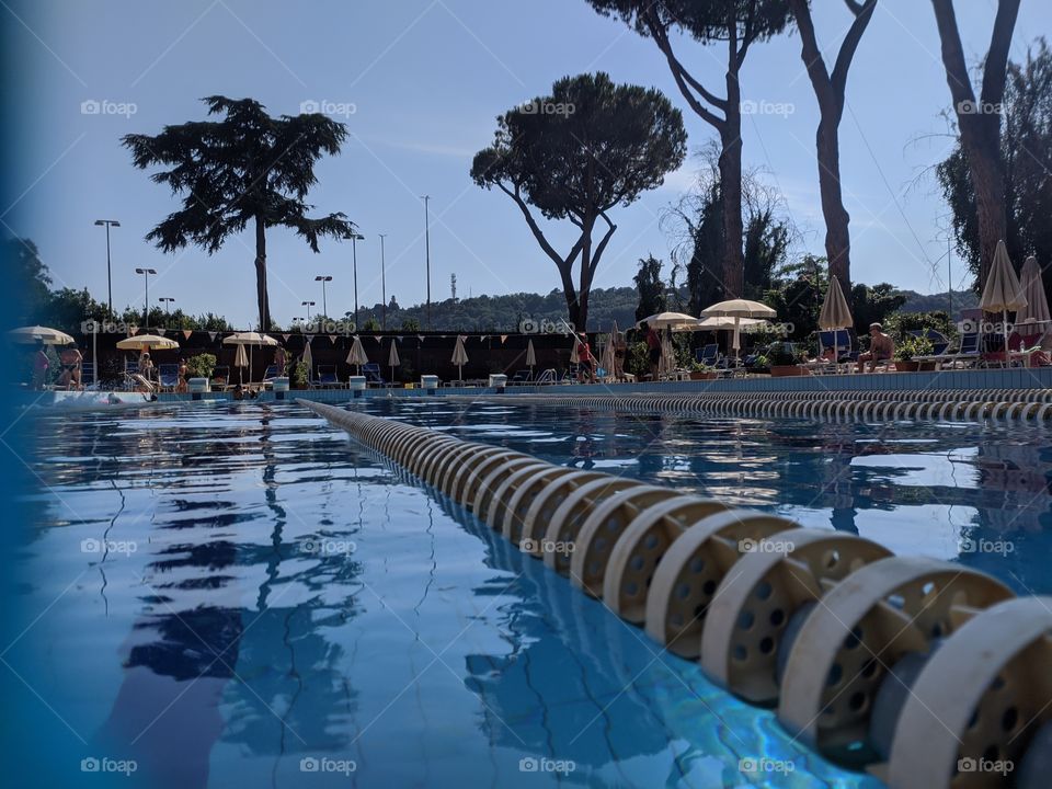 seimming pool at summer time