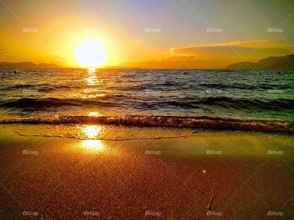 summer beach sunset Greece