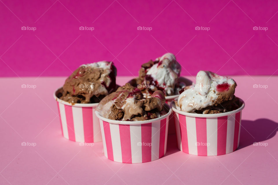 ICE cream, pink background