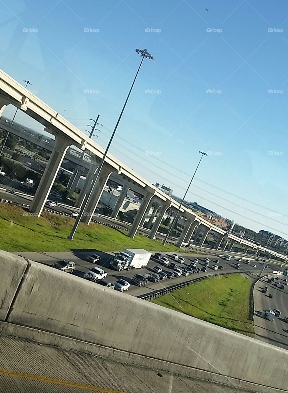 Elevated Highway. San Antonio Texas cross highways of loop 410 and IH 10