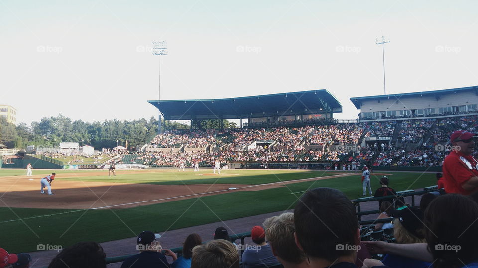 Baseball game and crowd