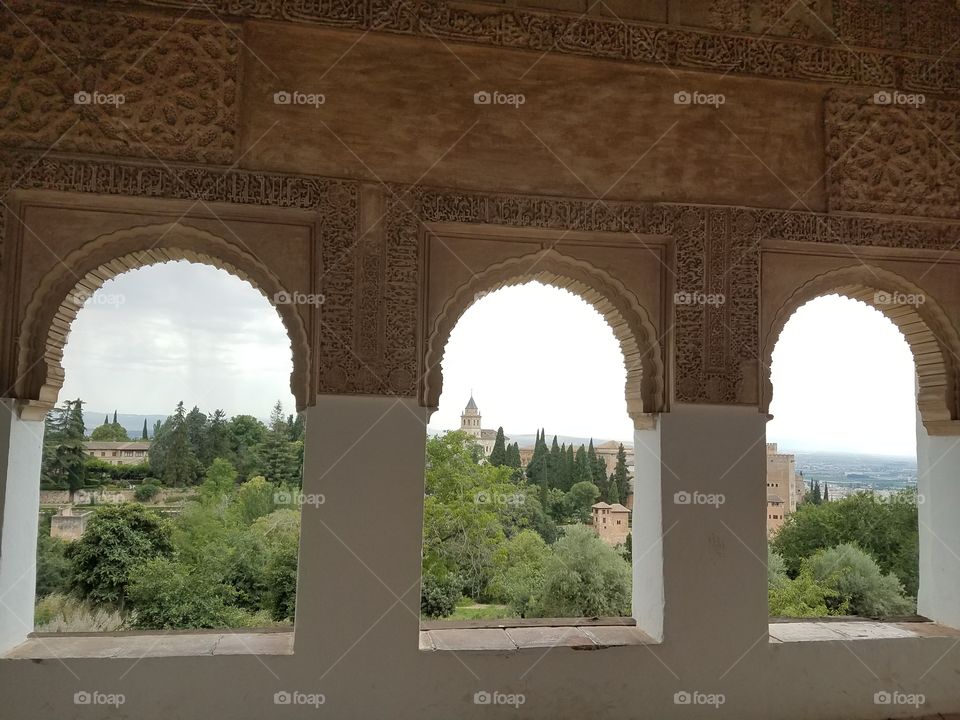 Arabesque arches overlook Granada