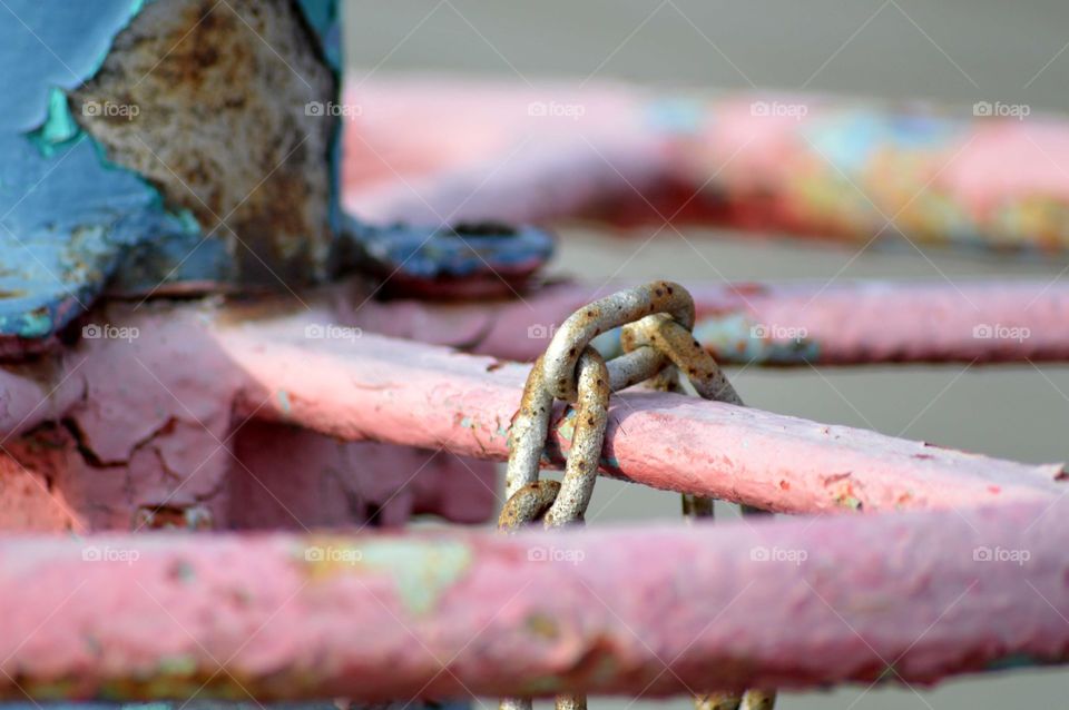 Close-up of rusty chain