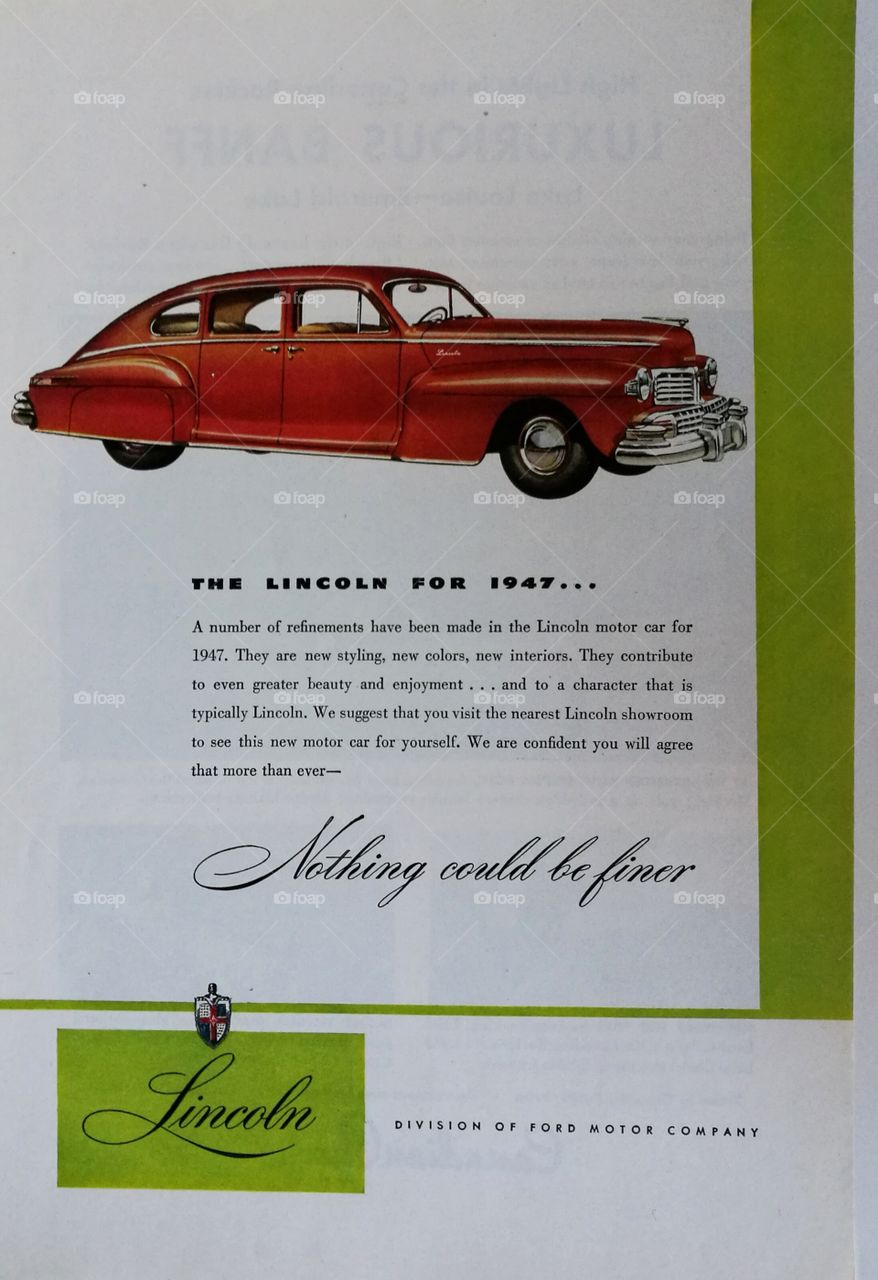 1947 Lincoln Ad