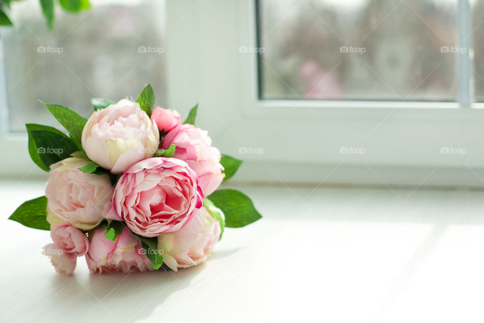 Bouquet of pink rose flowers