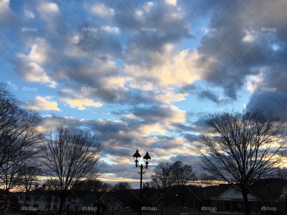 Winter sky at dusk 