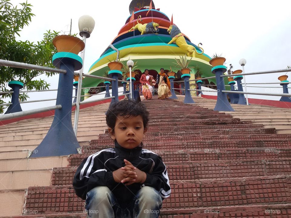 Sameer at Durga mandir Lakhimpur